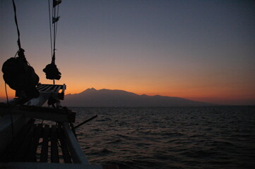Sailing at the sunset