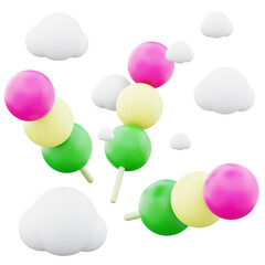 3d rendering japanese food dango