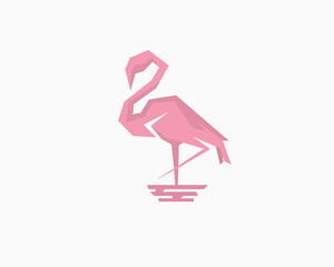 flamingo logo symbol design template illustration inspiration