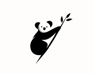 silhouette koala patch at tree logo icon symbol design template illustration inspiration © ShiipArts