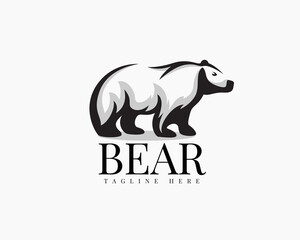 stand bear art style logo design template illustration inspiration