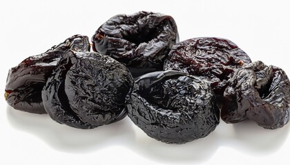 dried plums on white background