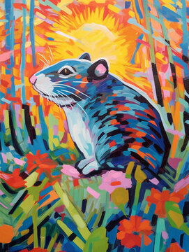 A Fauvism Style Painting of a Mole | Generative AI