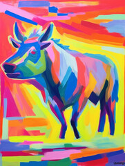 A Fauvism Style Painting of a Warthog | Generative AI