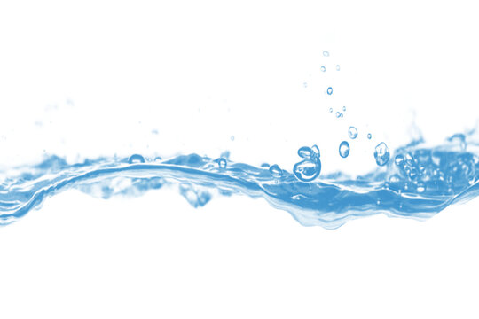 Water with transparent background in white background