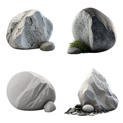 Set of Rock, stone, Generative AI