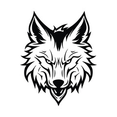 Fototapeta premium Wolf Head Portrait Vector Logo