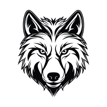 Wolf Head Portrait Vector Logo