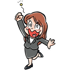 酔っぱらいの女性のイラスト