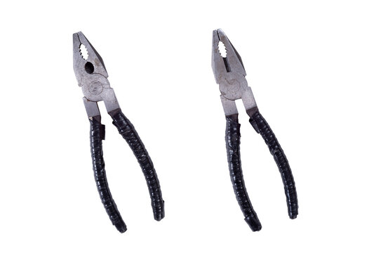 Pliers Isolated on White Background. Metal Steel Equioment for Bending, Cut, Constraction and Maintenance. File with Clipping Path.