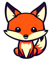 Obraz premium Cute fox sticker