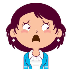 girl doubt face cartoon cute