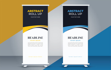modern roll up banner template  with abstract design