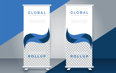 Modern roll up banner design template. flyer. pull up. presentation. brochure. poster. advertisement. print media