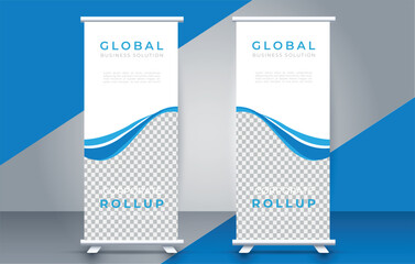 Modern roll up banner design template. flyer. pull up. presentation. brochure. poster. advertisement. print media