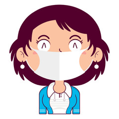 girl happy face cartoon cute