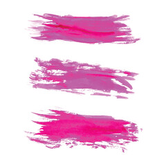Hand draws ink brush stroke collection, Watercolor pink vector brush strokes, Grunge pink design elements paintbrush