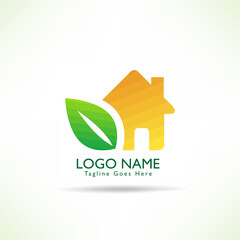 creative logo green leaf, ecological concept. vector illustration