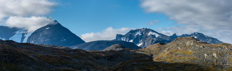 Panoramic View from scenic route 55 Sognefjellet, Jotunheimen National Park, Norway