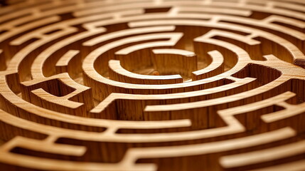 Labyrinth. Game for kids. Puzzle for children. Maze conundrum. Find the right path. Generative Ai illustration