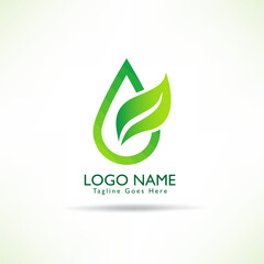 creative logo green leaf, ecological concept. vector illustration