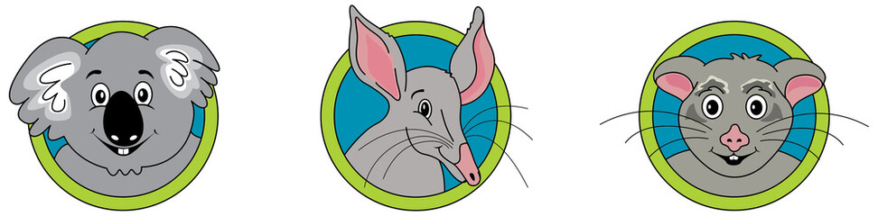 Australian Mammal faces