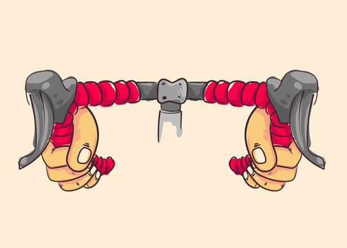 cyclist hold dropbar of a road bike .abstract style. cycling vector illustration