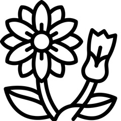 wild flower line icon