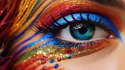 a girl's eye adorned with captivating makeup