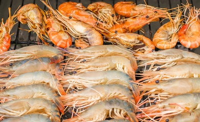 River prawns grilled over charcoal