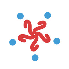 Obraz premium 5 People togetherness and community concept logo abstract vector illustration eps