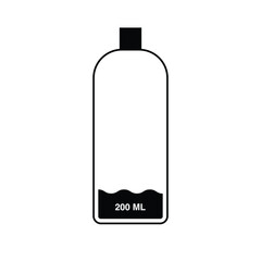 200 ml water bottle icon vector illustration eps