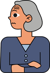 Obraz premium Grandmother decorative design element for website, presentation, flyer, brochure, printing, application. illustration style