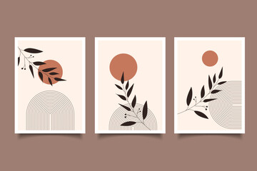 mid-century modern minimalist abstract aesthetic illustration.for poster and wall art decoration in abstract geometric style