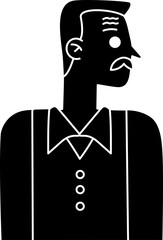 Grandfather illustration, icon, element for decoration.