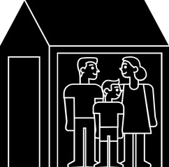 Family Home illustration, icon, element for decoration.