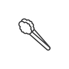 Kitchen tongs line icon