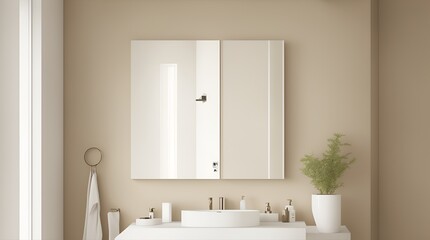 white minimalist modern bathroom interior