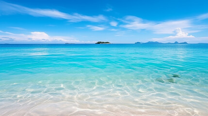 ocean waves background with clear water and nature landscape, feeling relaxing and clam representing concept of beautiful nature theme