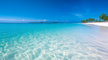 ocean waves background with clear water and nature landscape, feeling relaxing and clam representing concept of beautiful nature theme