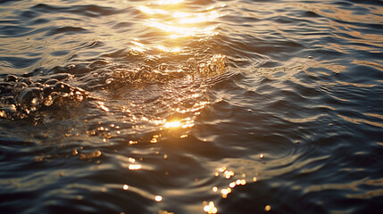 ocean waves with sunlight reflex on the surface of sea water  when sunset or sunrises. background nature landscape collection of beautiful nature theme