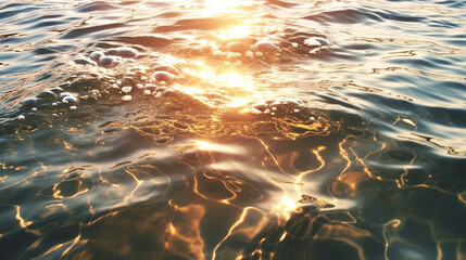 ocean waves with sunlight reflex on the surface of sea water  when sunset or sunrises. background nature landscape collection of beautiful nature theme