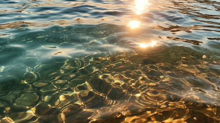 ocean waves with sunlight reflex on the surface of sea water  when sunset or sunrises. background nature landscape collection of beautiful nature theme