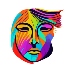 Psychedelic Woman: Abstract Art of Female Faces - Exploring Modern Sculpture and Statue Head Designs