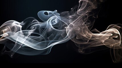 smoke on black and white background, Generative AI	
