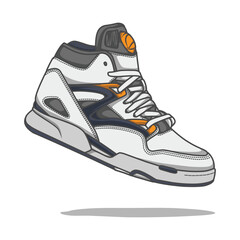 An energetic vector illustration featuring a collection of sporty sneakers, ideal for fitness enthusiasts and athletes seeking both style and functionality.	
