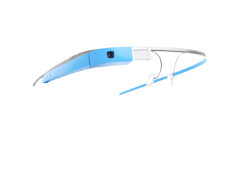Technology, headset and smart glasses on isolated, png and transparent background for innovation. Futuristic, digital tech and closeup of spectacles for metaverse, virtual reality and AI website