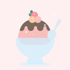 Cool summer drinks and ice cream background.