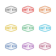 Obraz premium Craft beer logo icon isolated on white background. Set icons colorful
