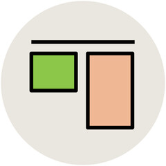 Flat trendy icon of rectangle tool 